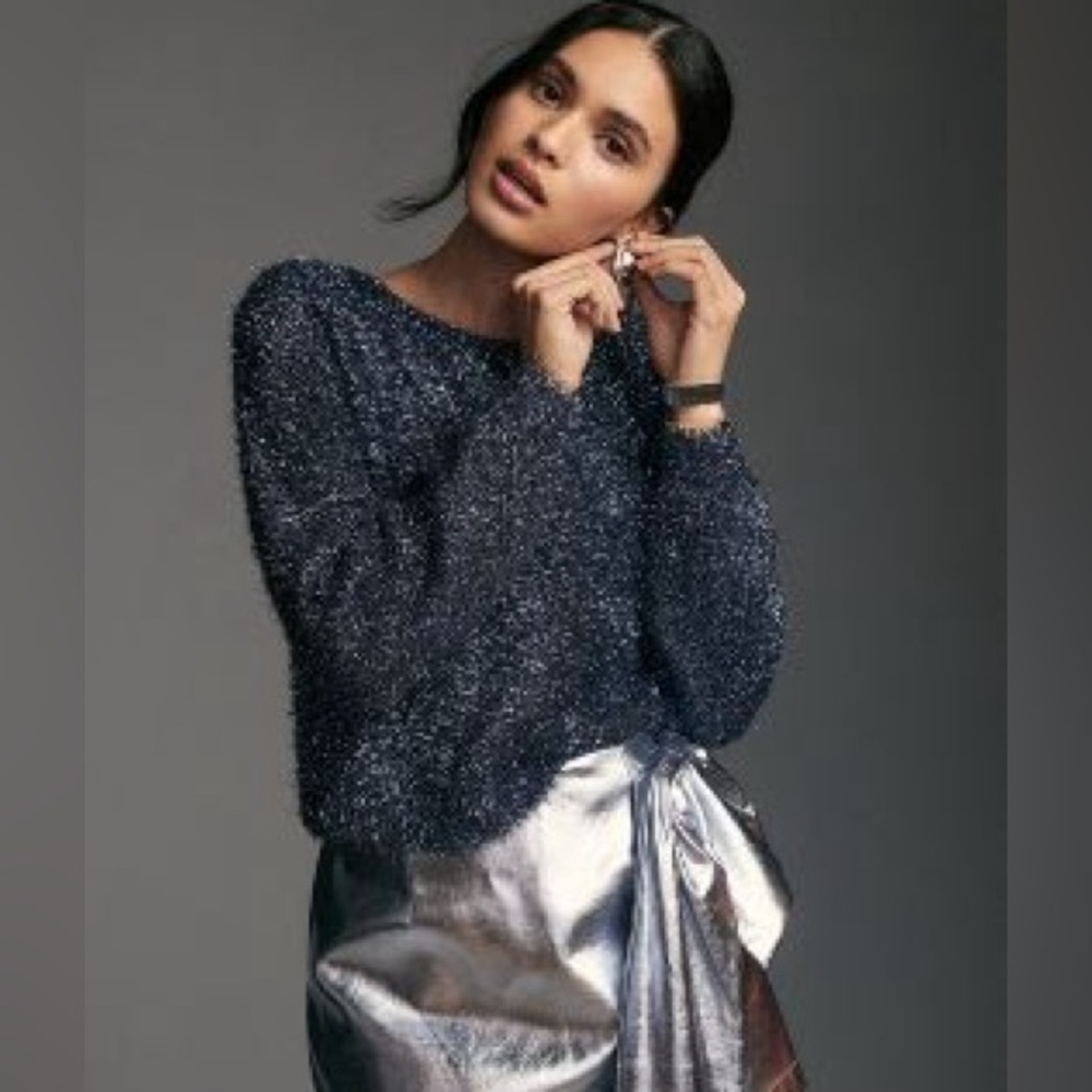 ANTHROPOLOGIE EYELASH PULLOVER SWEATER